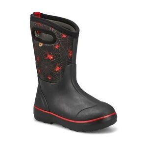 Bogs Boys Classic Creepy Crawler Waterproof Winter Boots Red Spider Print 9